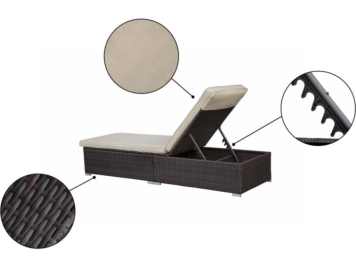 Habitat Et Jardin - Lot De 2 Bains De Soleil En Résine Tressée Avec Coussins Et Table Basse "alice" - Ecru -habitat Et Jardin - Image 3