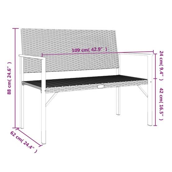 Vidaxl - Banc de jardin à 2 places gris résine tressée vidaXL 364122 - Image 3