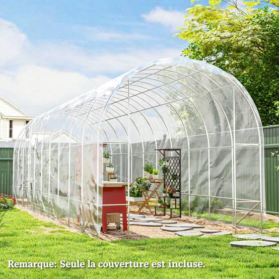 Bâche de serre extra épaisse 8x10m, film de jardin imperméable à l'eau avec protection contre les UV - Image 5