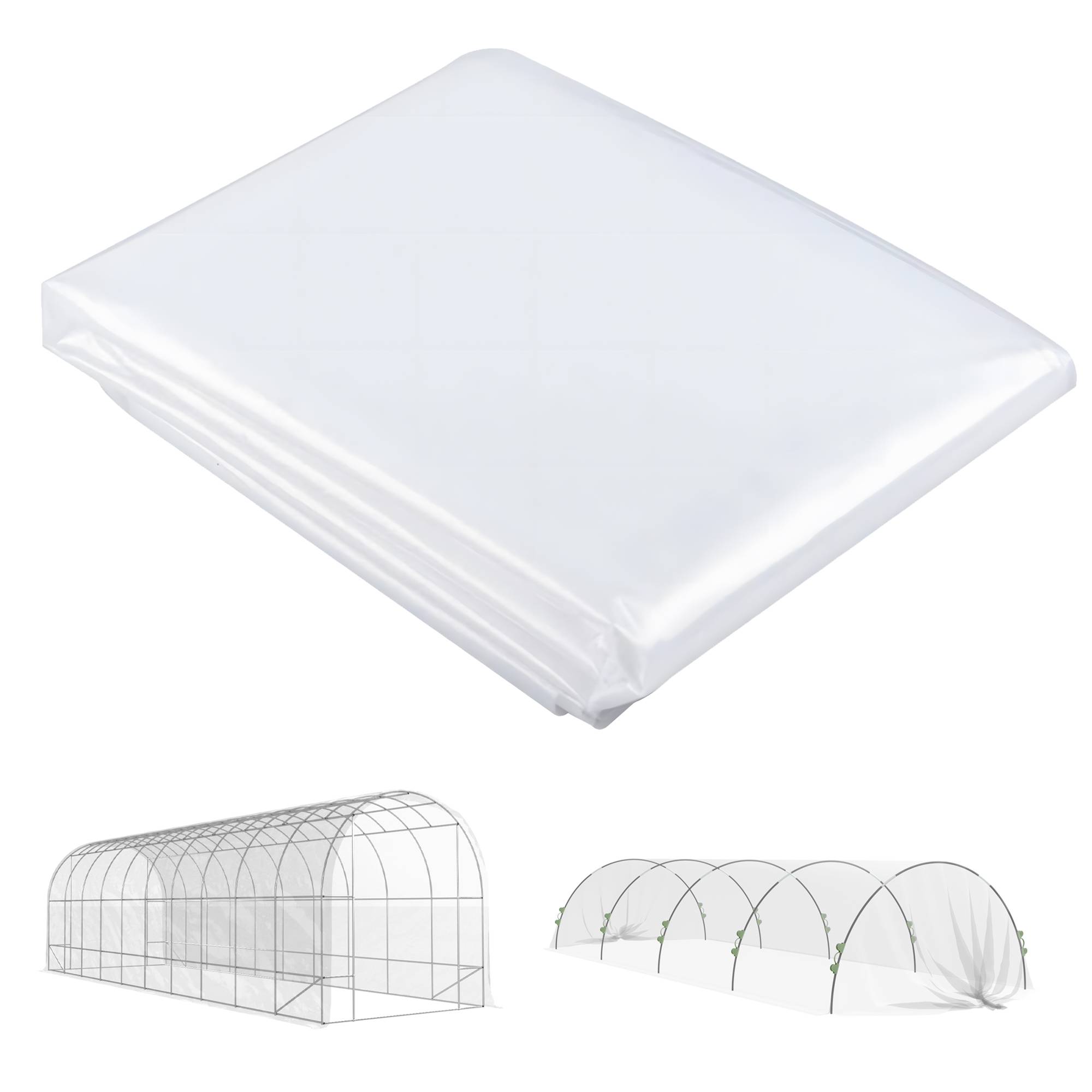 Bâche de serre extra épaisse 8x10m, film de jardin imperméable à l'eau avec protection contre les UV - Image 1