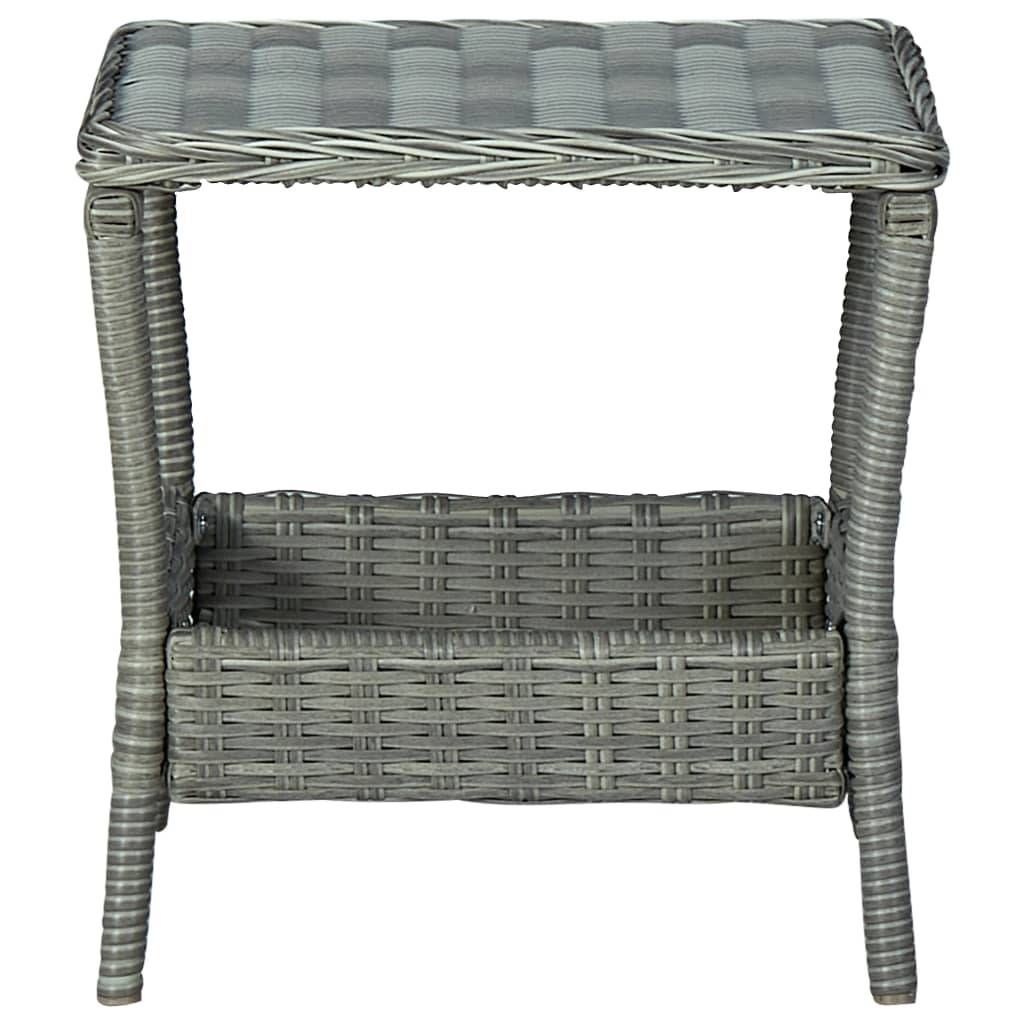 Vidaxl - Table de jardin Gris clair 45x45x46,5 cm Résine tressée vidaXL 313307 - Image 2