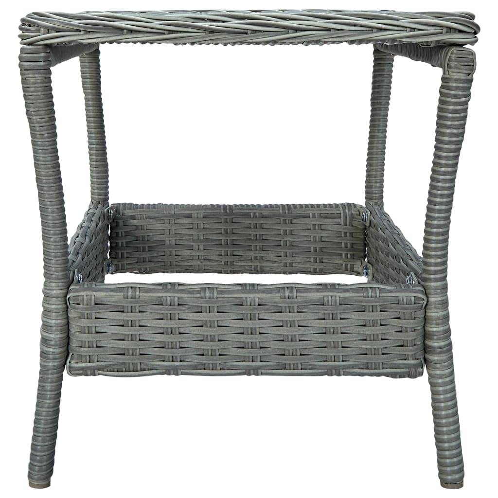 Vidaxl - Table de jardin Gris clair 45x45x46,5 cm Résine tressée vidaXL 313307 - Image 5