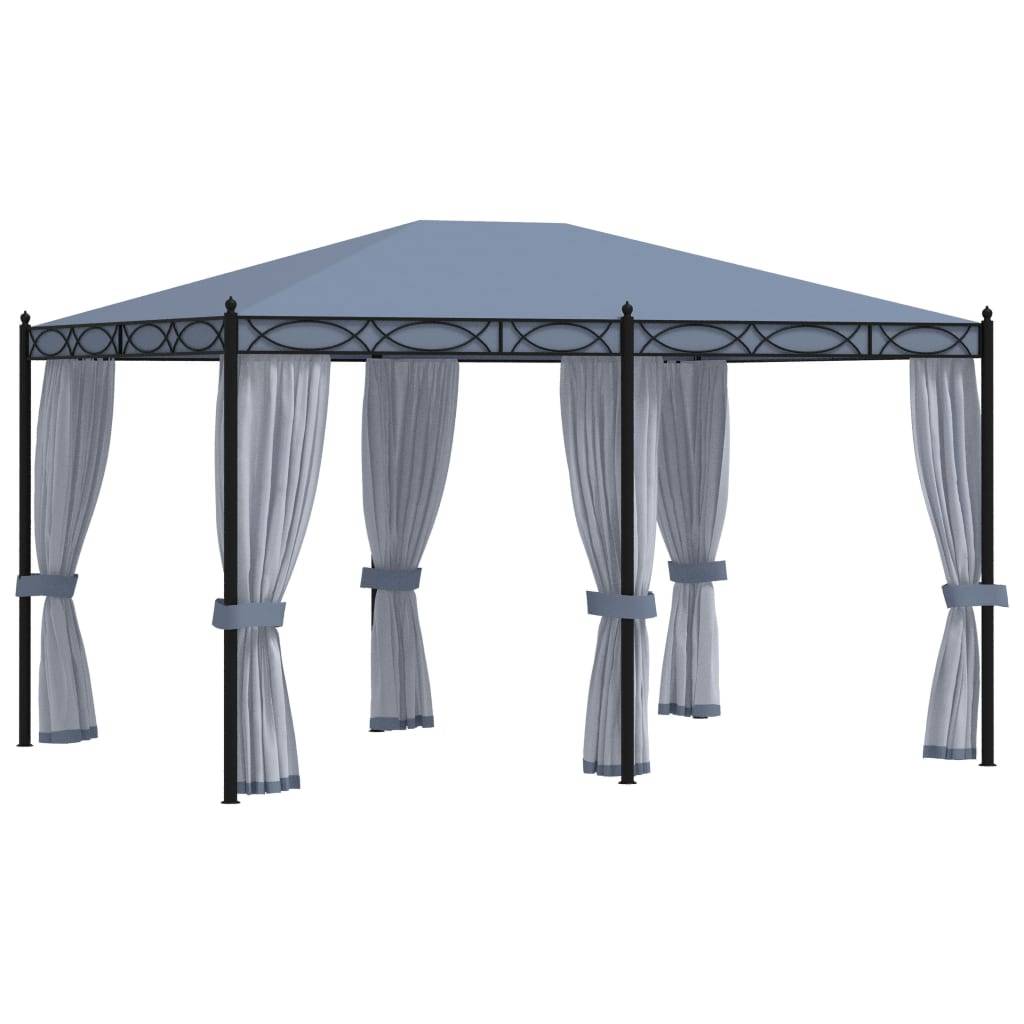 Vidaxl - Tonnelle avec moustiquaire 3x4 m Anthracite Acier vidaXL 48057 - Image 1