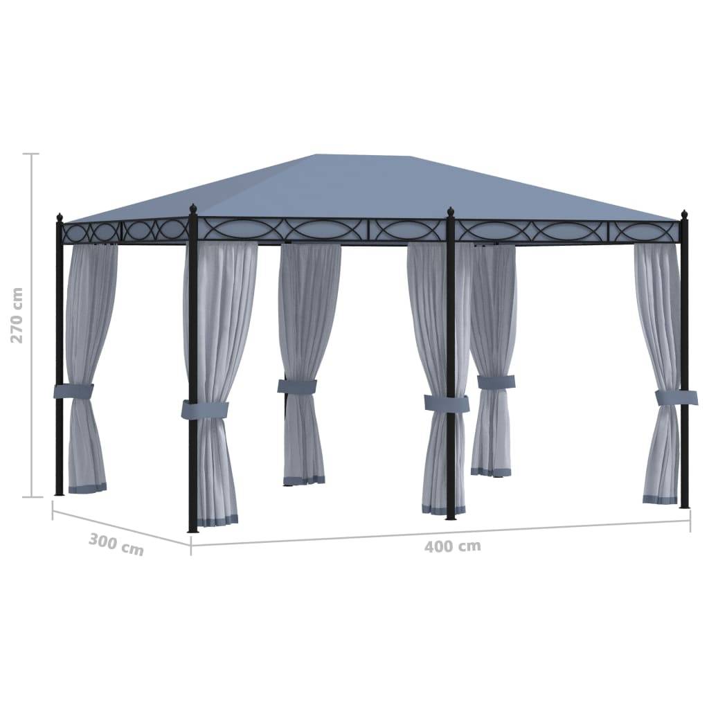 Vidaxl - Tonnelle avec moustiquaire 3x4 m Anthracite Acier vidaXL 48057 - Image 3
