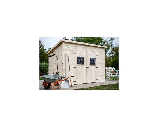 Habrita - Abri Panneau bois massif toit mono pente sans plancher / 16 mm / surface extérieure : 6,60 m2 / toiture plaques ondulées plus grande longévité - Image 6