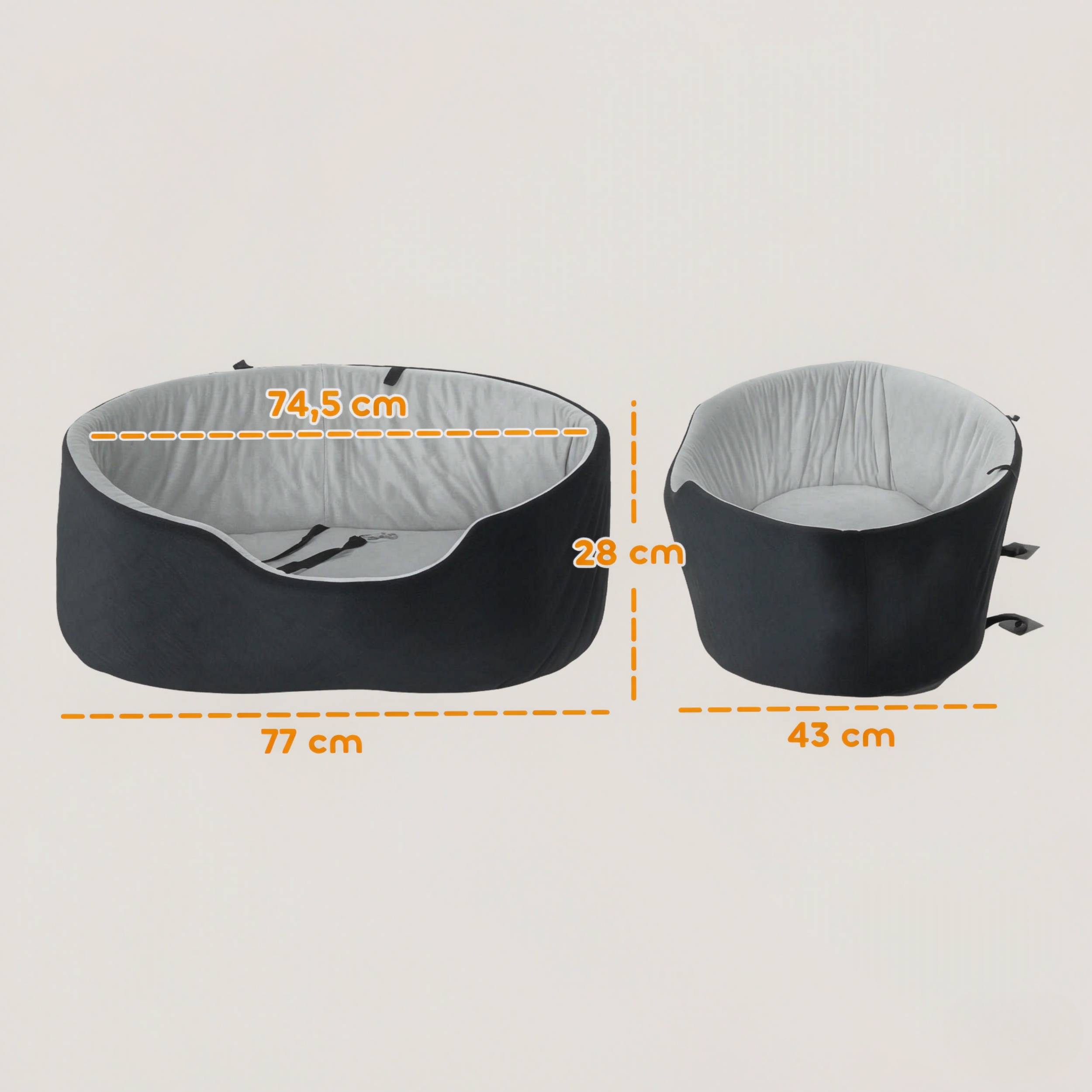 ComfortXL - Siège auto pour chien polyester noir 77 x 43 x 28 cm rembourré sécurisé jusqu’à 15 kg - ComfortXL Outdoor Living - Image 3
