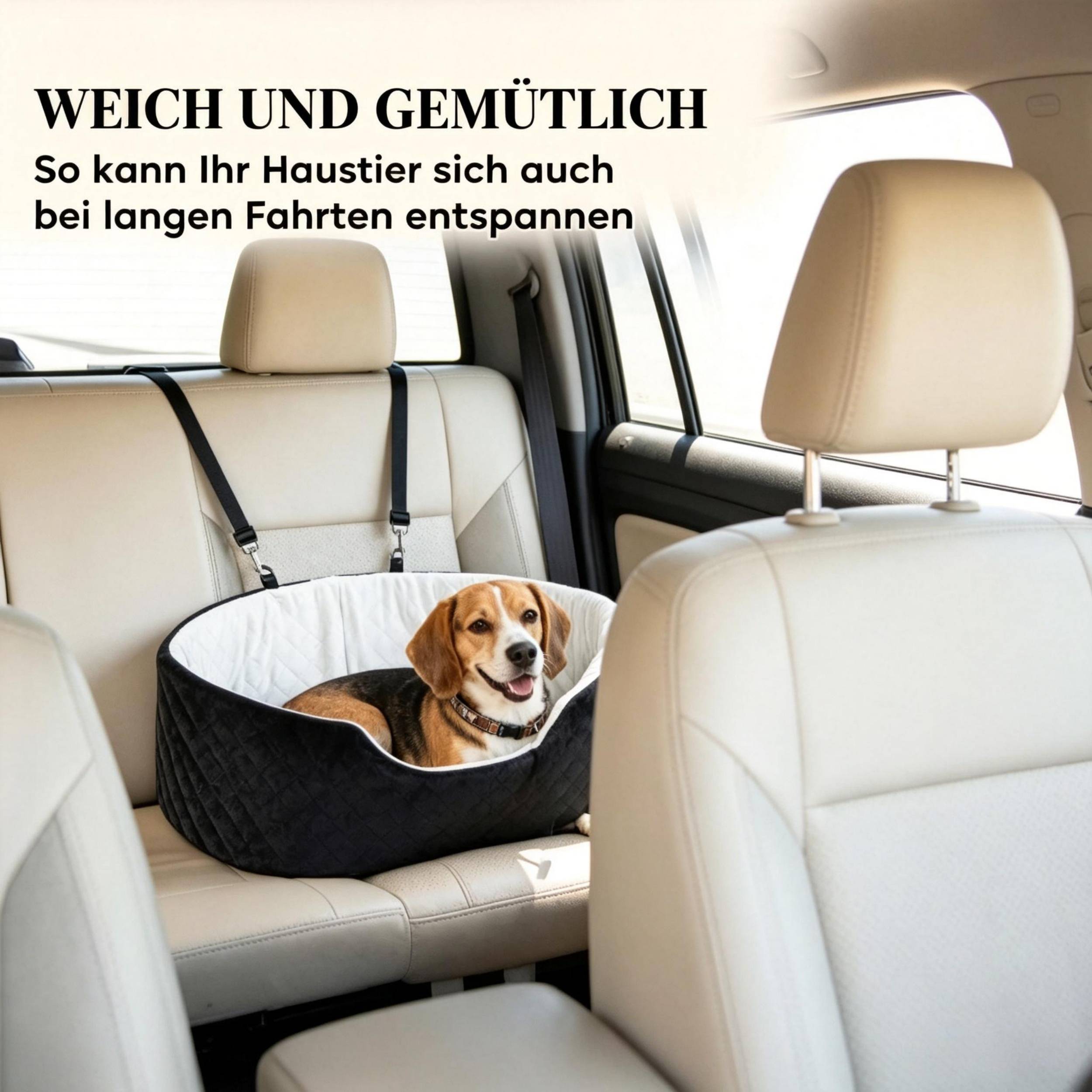 ComfortXL - Siège auto pour chien polyester noir 77 x 43 x 28 cm rembourré sécurisé jusqu’à 15 kg - ComfortXL Outdoor Living - Image 6