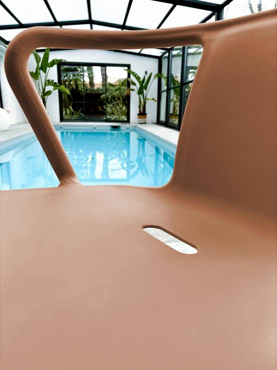 Fauteuil de jardin empilable en Polypropylène - Terracotta - DIEGO - Image 5