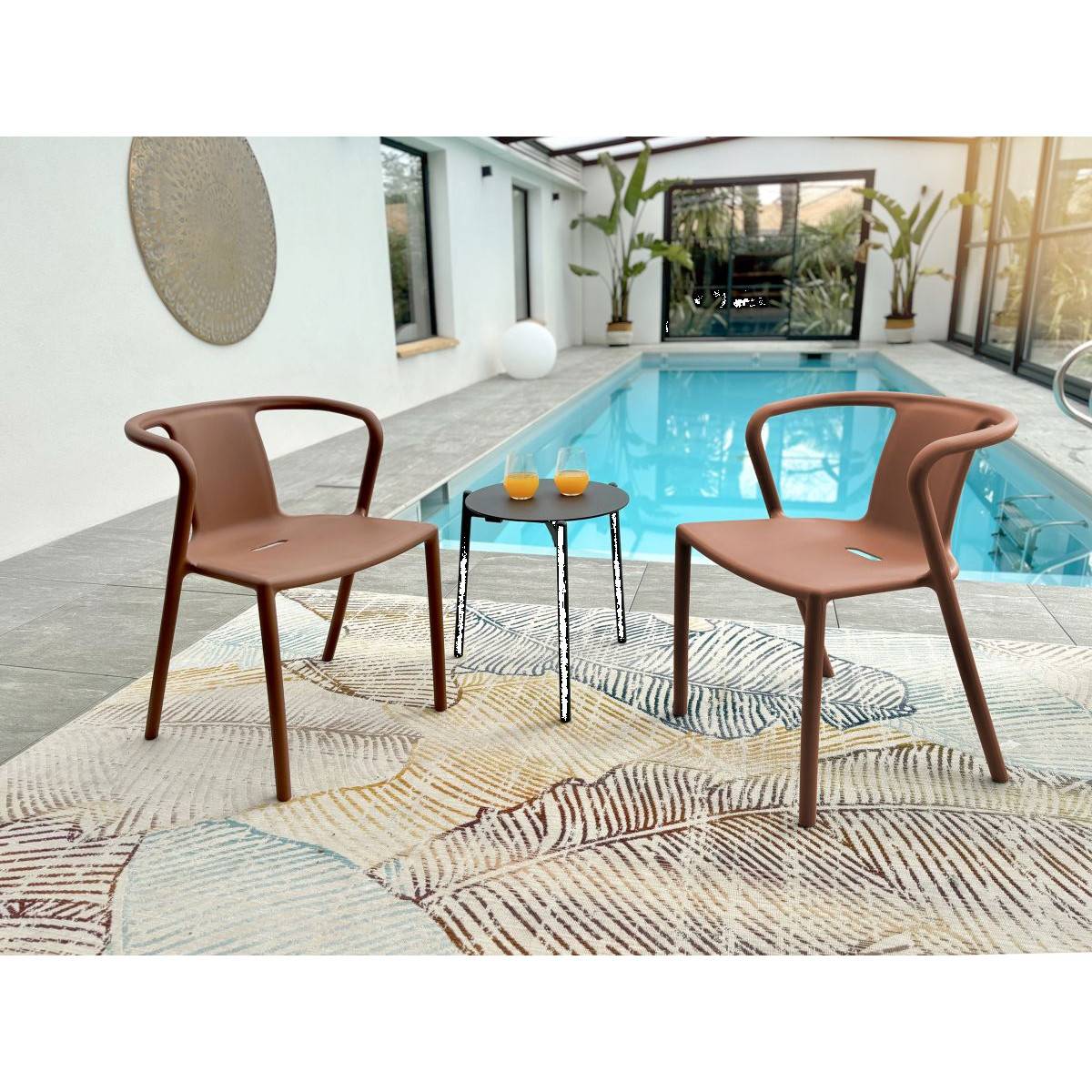 Paris Prix - Fauteuil de Jardin Empilable "Diego" 72cm Terracotta - Image 7