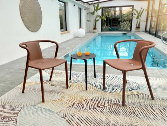 Fauteuil de jardin empilable en Polypropylène - Terracotta - DIEGO - Image 7