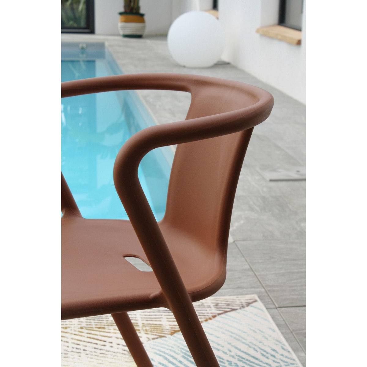 Paris Prix - Fauteuil de Jardin Empilable "Diego" 72cm Terracotta - Image 2