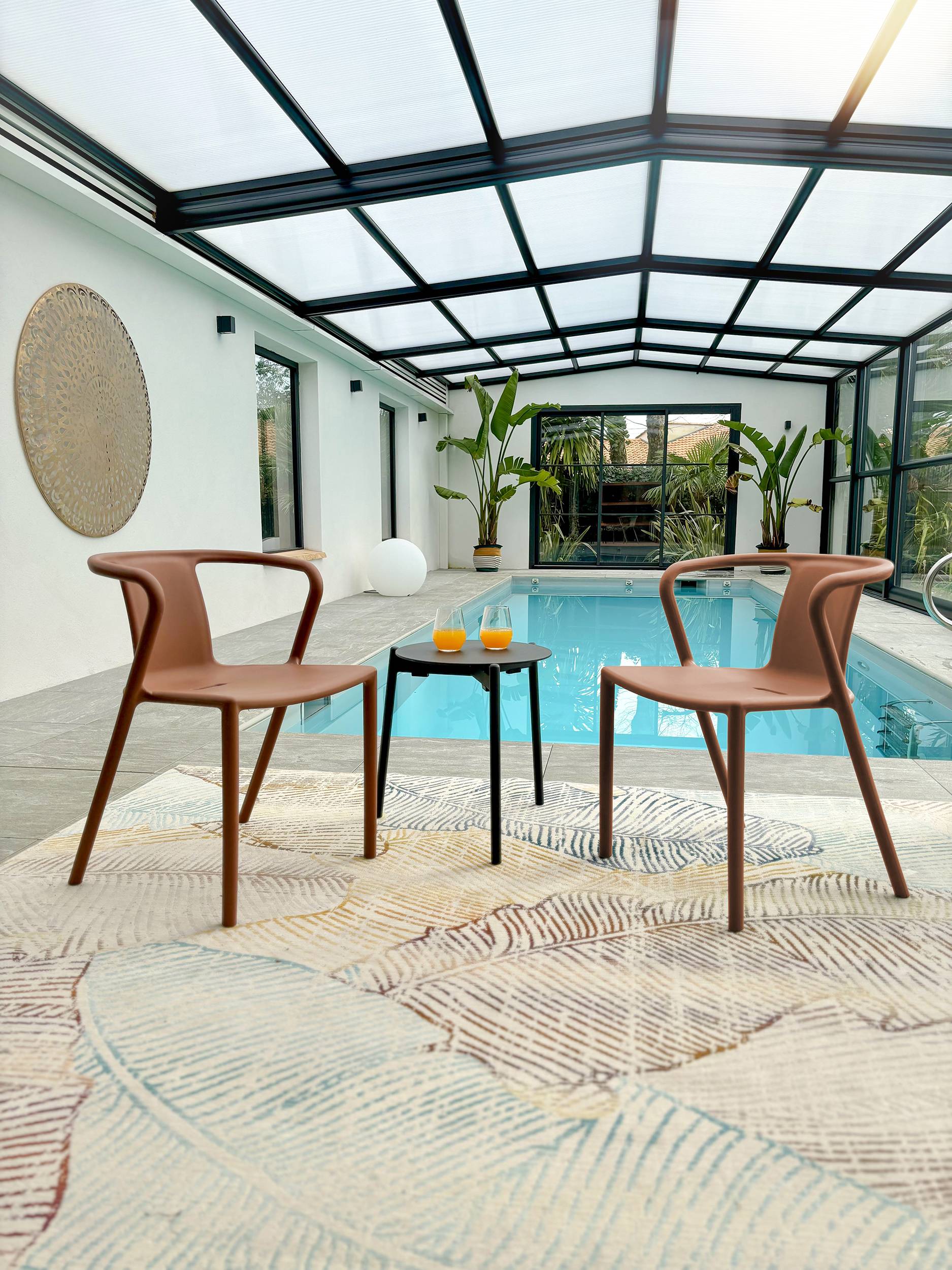 Fauteuil de jardin empilable en Polypropylène - Terracotta - DIEGO - Image 1