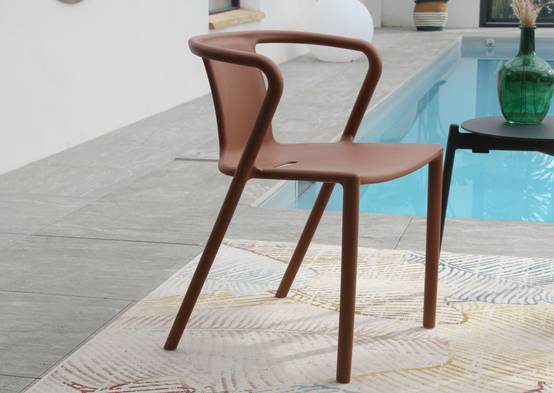 Fauteuil de jardin empilable en Polypropylène - Terracotta - DIEGO - Image 6