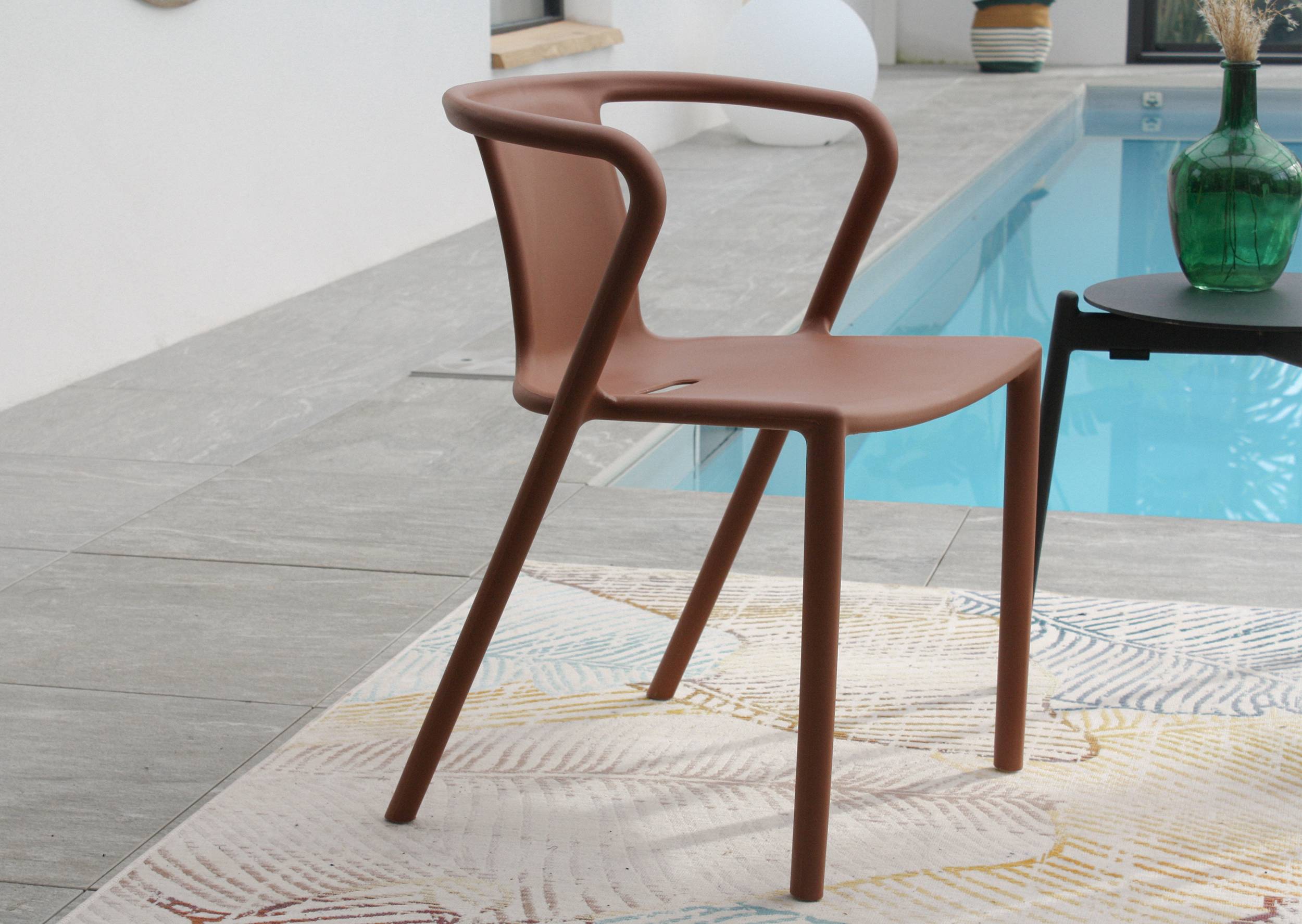 Fauteuil de jardin empilable en Polypropylène - Terracotta - DIEGO - Image 6