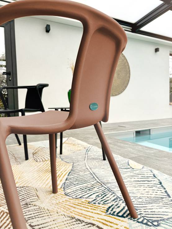 Fauteuil de jardin empilable en Polypropylène - Terracotta - DIEGO - Image 2