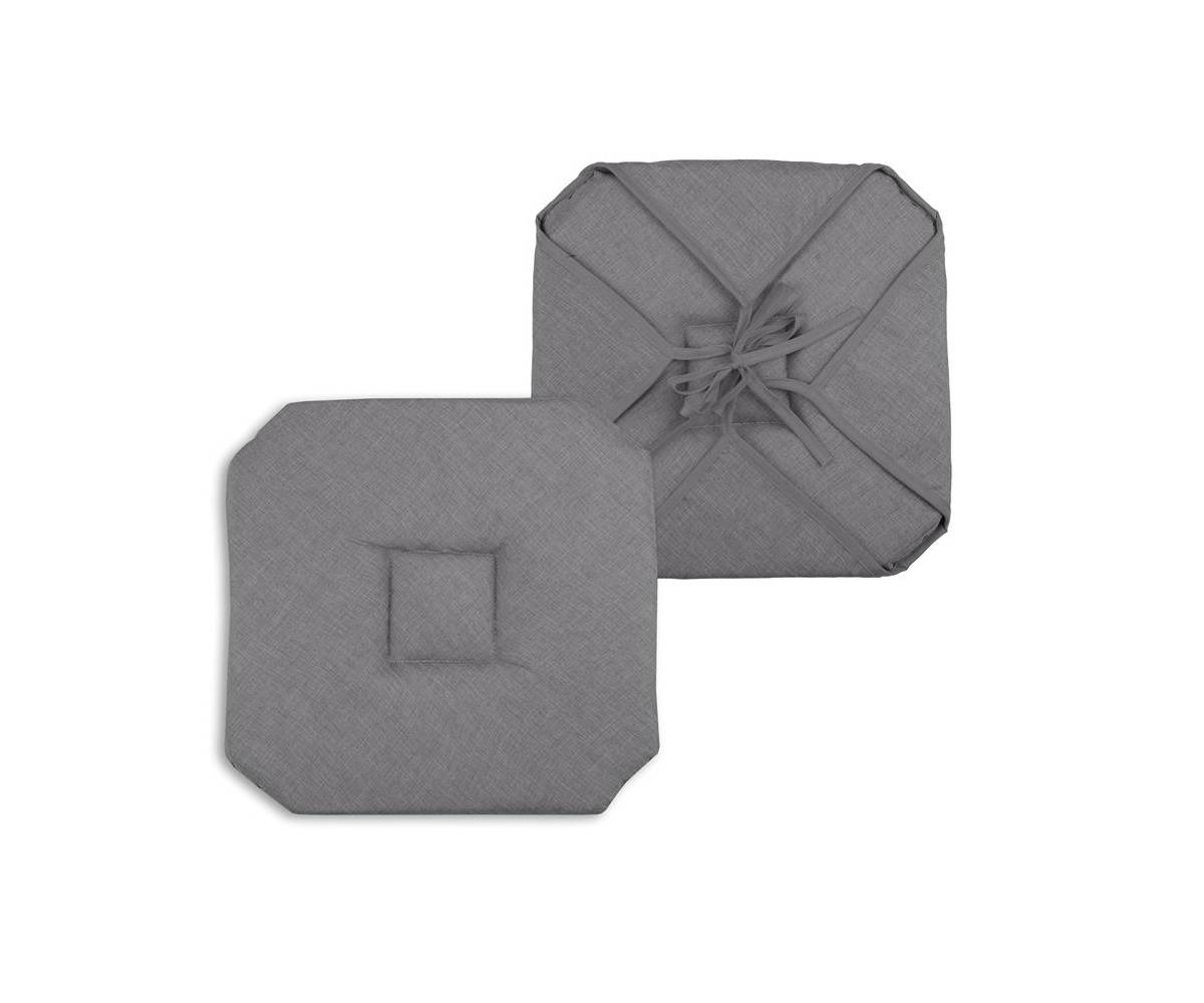 Galette de chaise 4 rabats 40 x 40 cm anthracite chinee - Image 1
