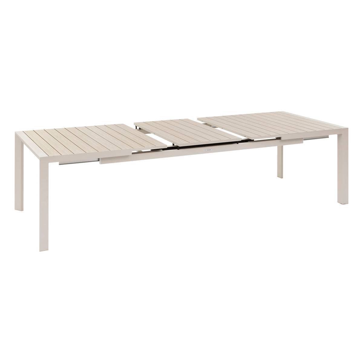 Hesperide - Table de jardin extensible rectangulaire "Évasion" en aluminium lin et argile traité époxy 10 places - Hespéride - Image 5