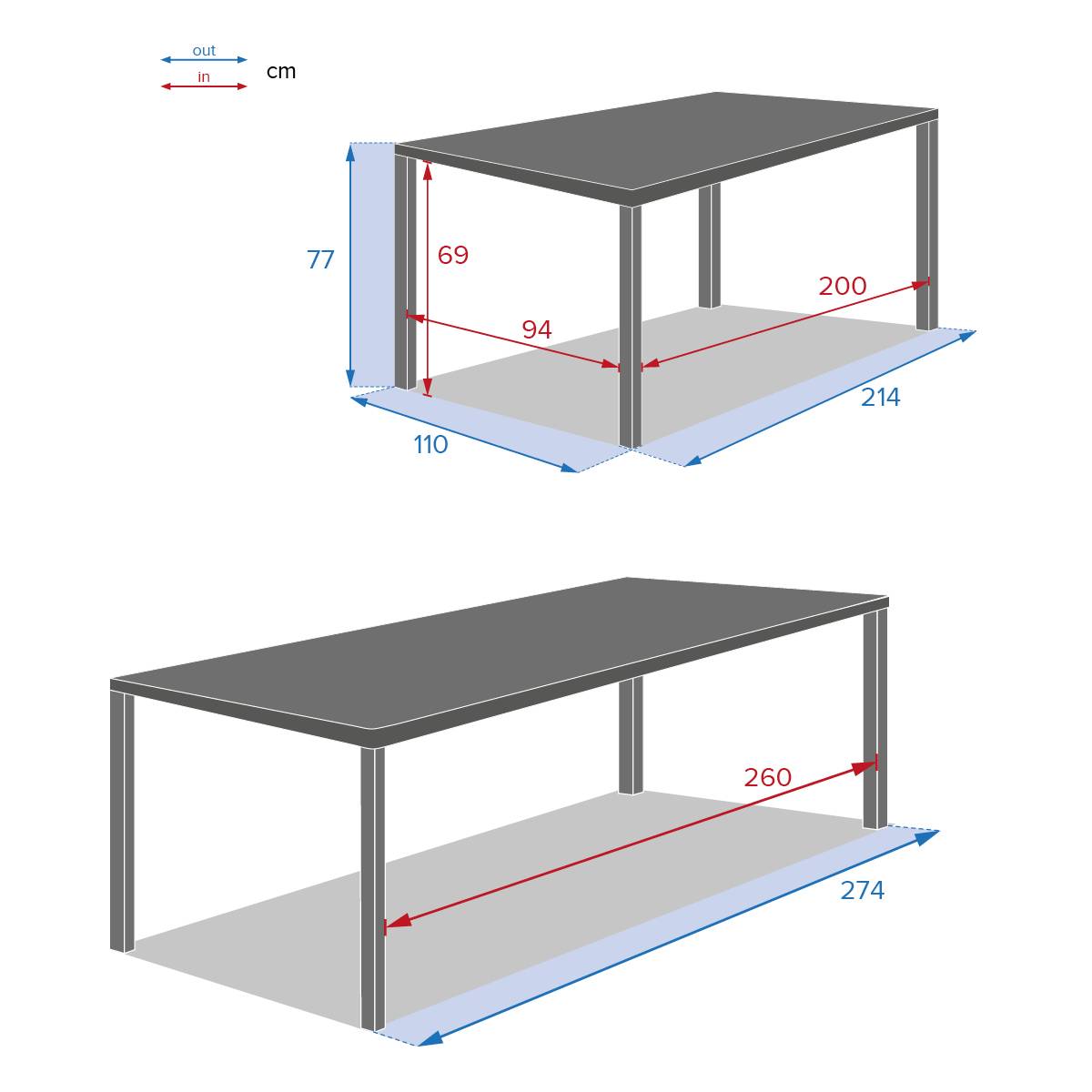 Hesperide - Table de jardin extensible rectangulaire "Évasion" en aluminium lin et argile traité époxy 10 places - Hespéride - Image 7