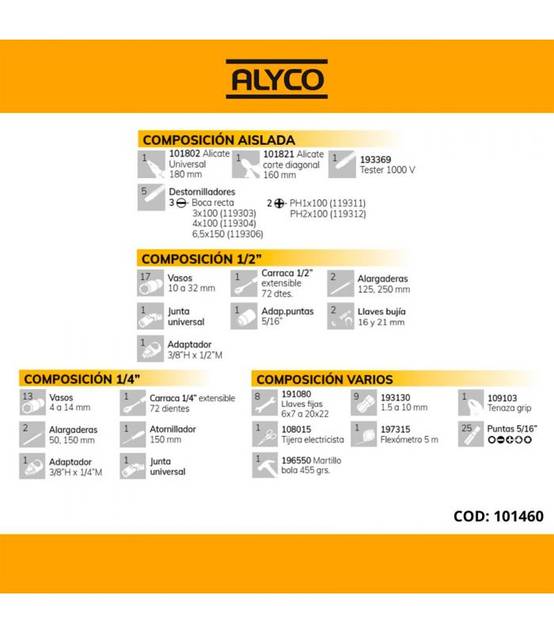 Set 98 Outils Mixtes Isolés Alyco 101460 - Image 4