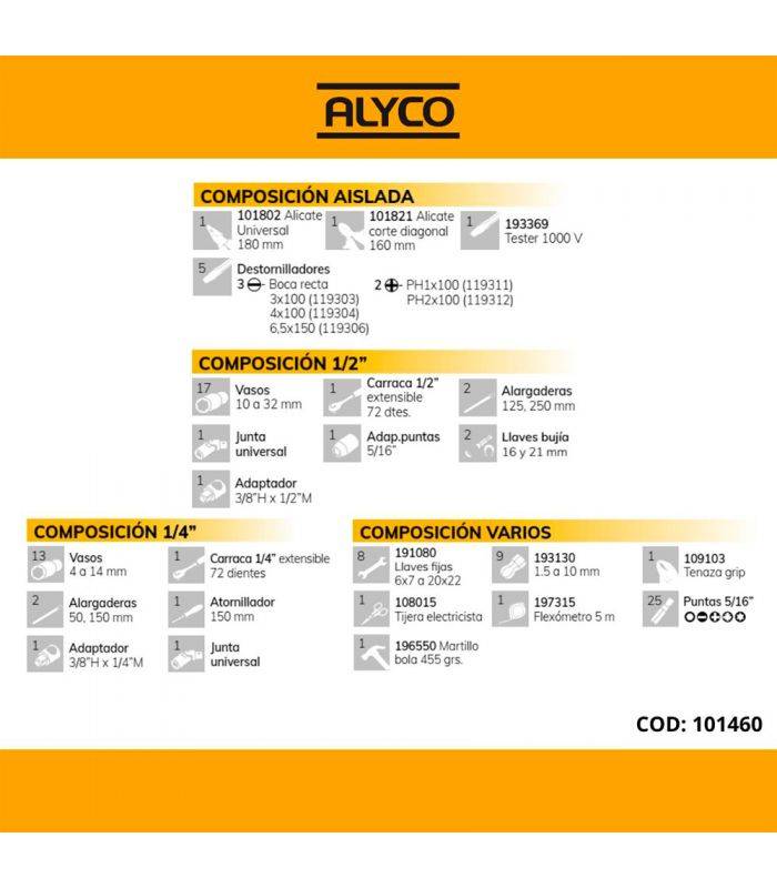 Set 98 Outils Mixtes Isolés Alyco 101460 - Image 4