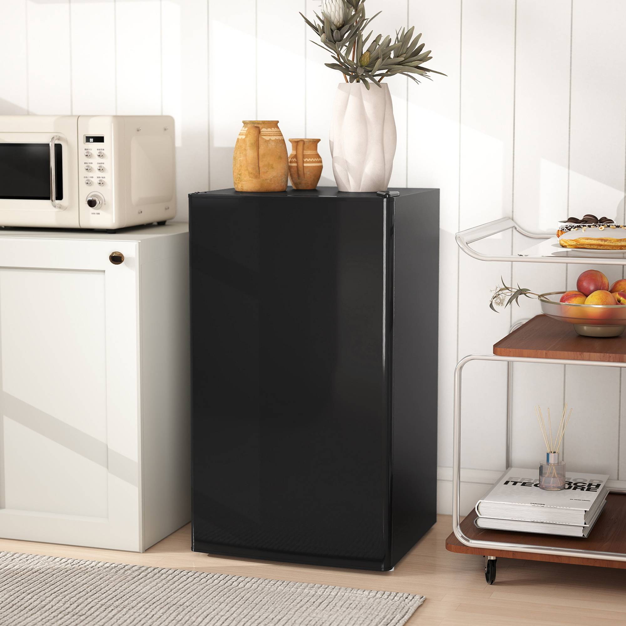 Petit réfrigérateur congélateur 91L étagères modulables sous comptoir, 47,5x44,2x84cm, noir - Image 4