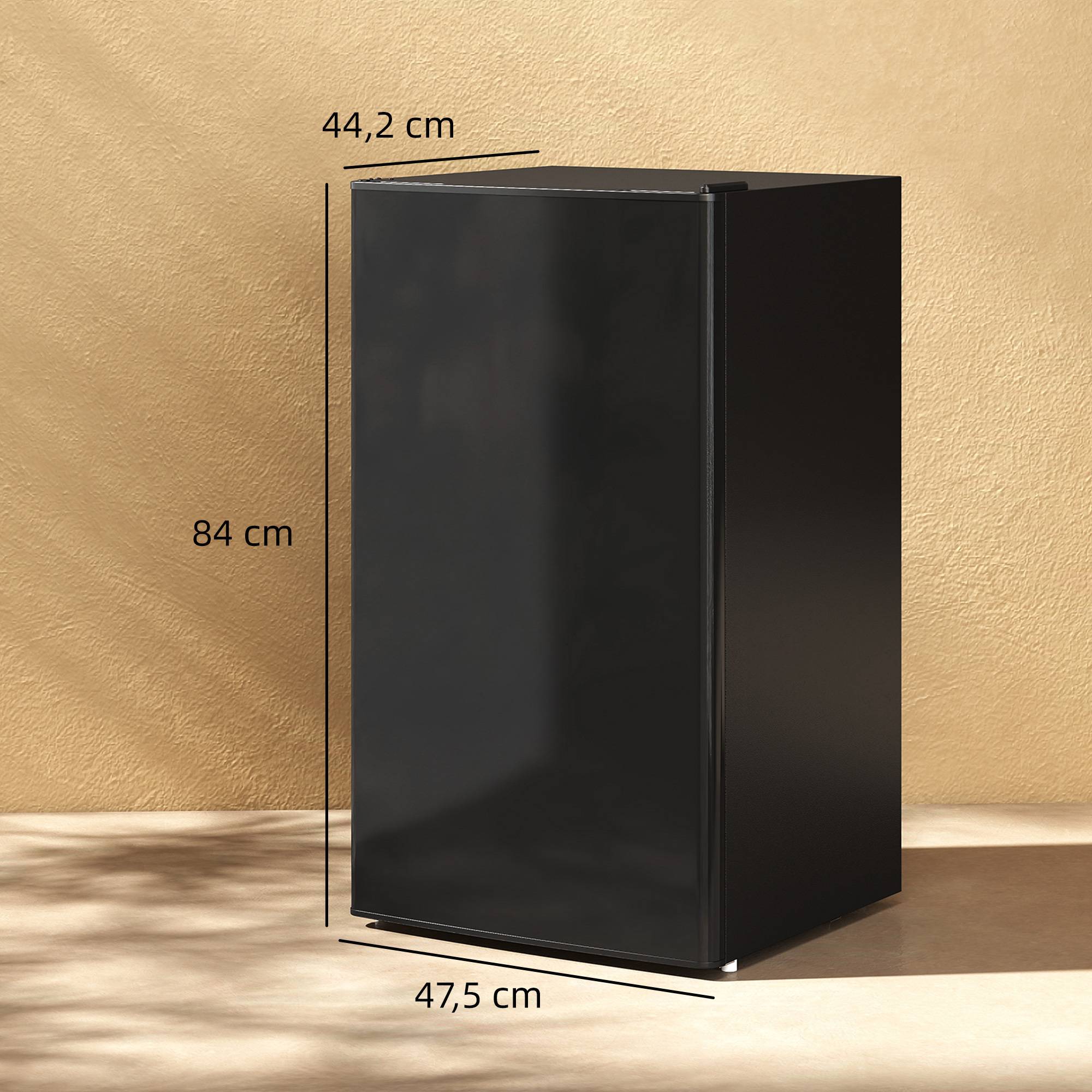 Petit réfrigérateur congélateur 91L étagères modulables sous comptoir, 47,5x44,2x84cm, noir - Image 5