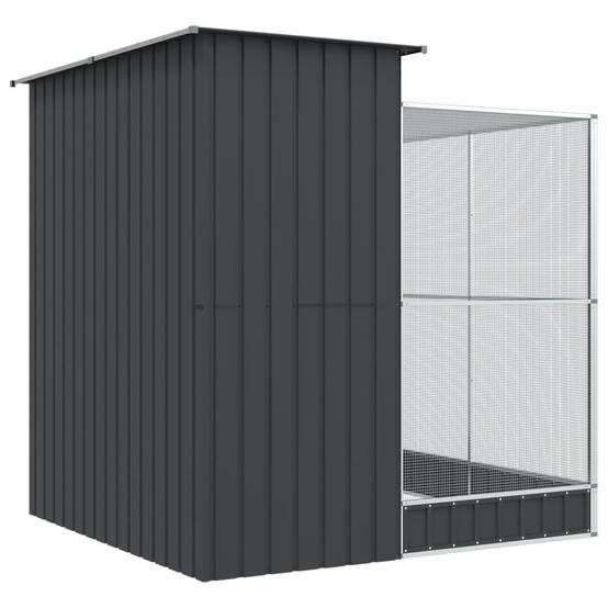 Volière Compacte Acier Galvanisé Oiseaux 209x203cm Argent - ComfortXL Outdoor Living - Image 5