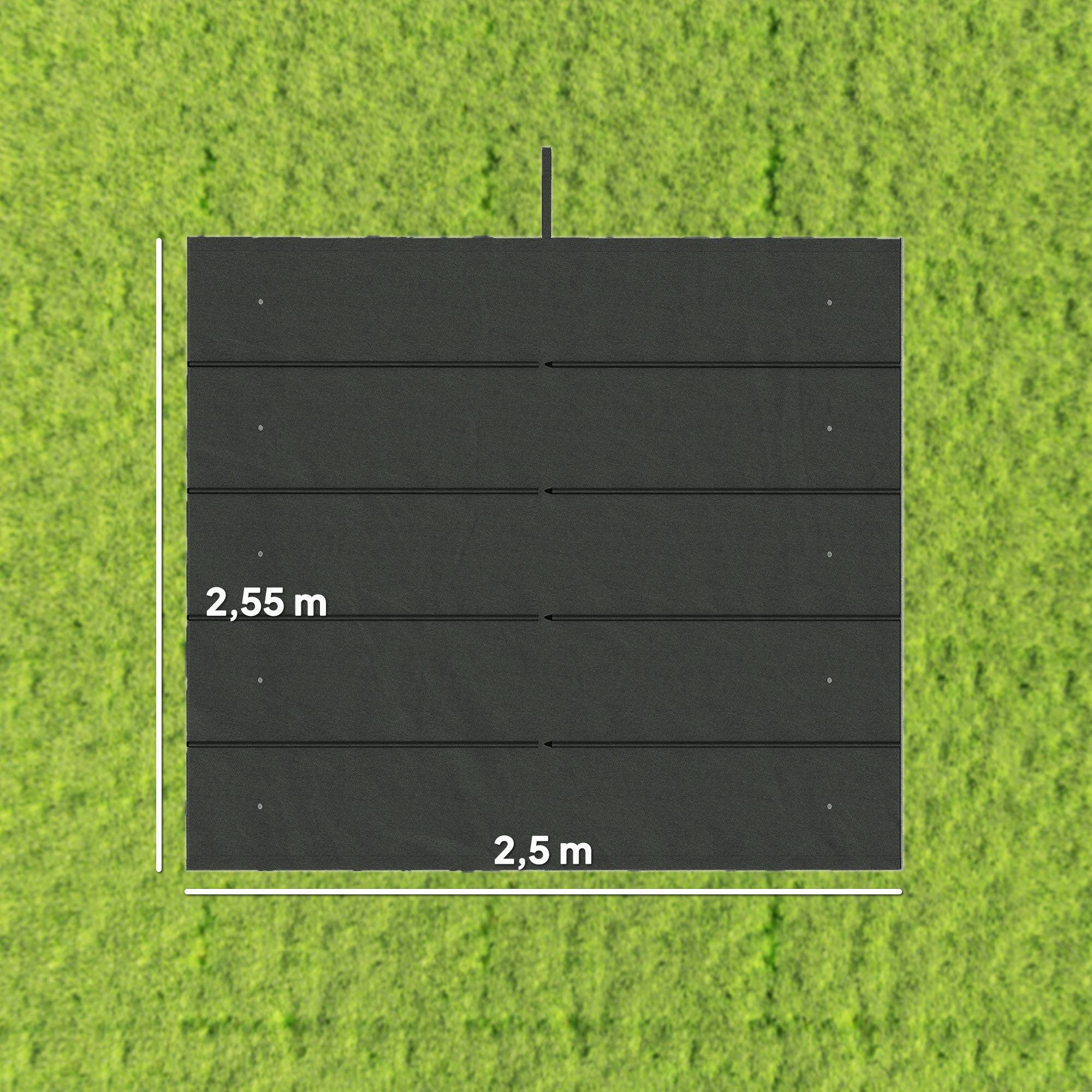 Couverture toit rétractable 2,5x2,55 m pergola 3x3, toile rechange 10 trous, gris foncé - Image 5