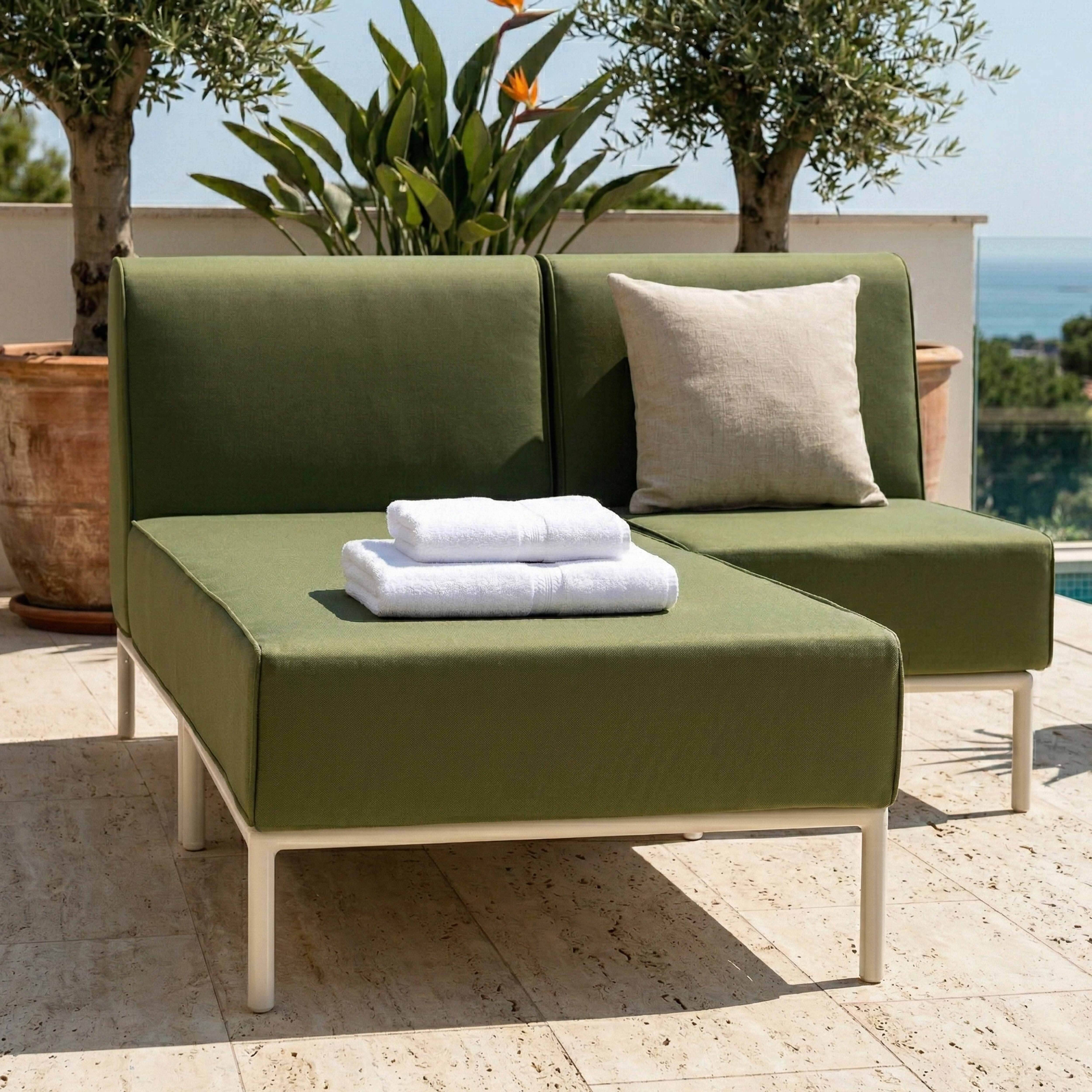 Oviala - Salon de jardin bas modulable uni 2 places vert kaki Patio - Oviala - Image 3