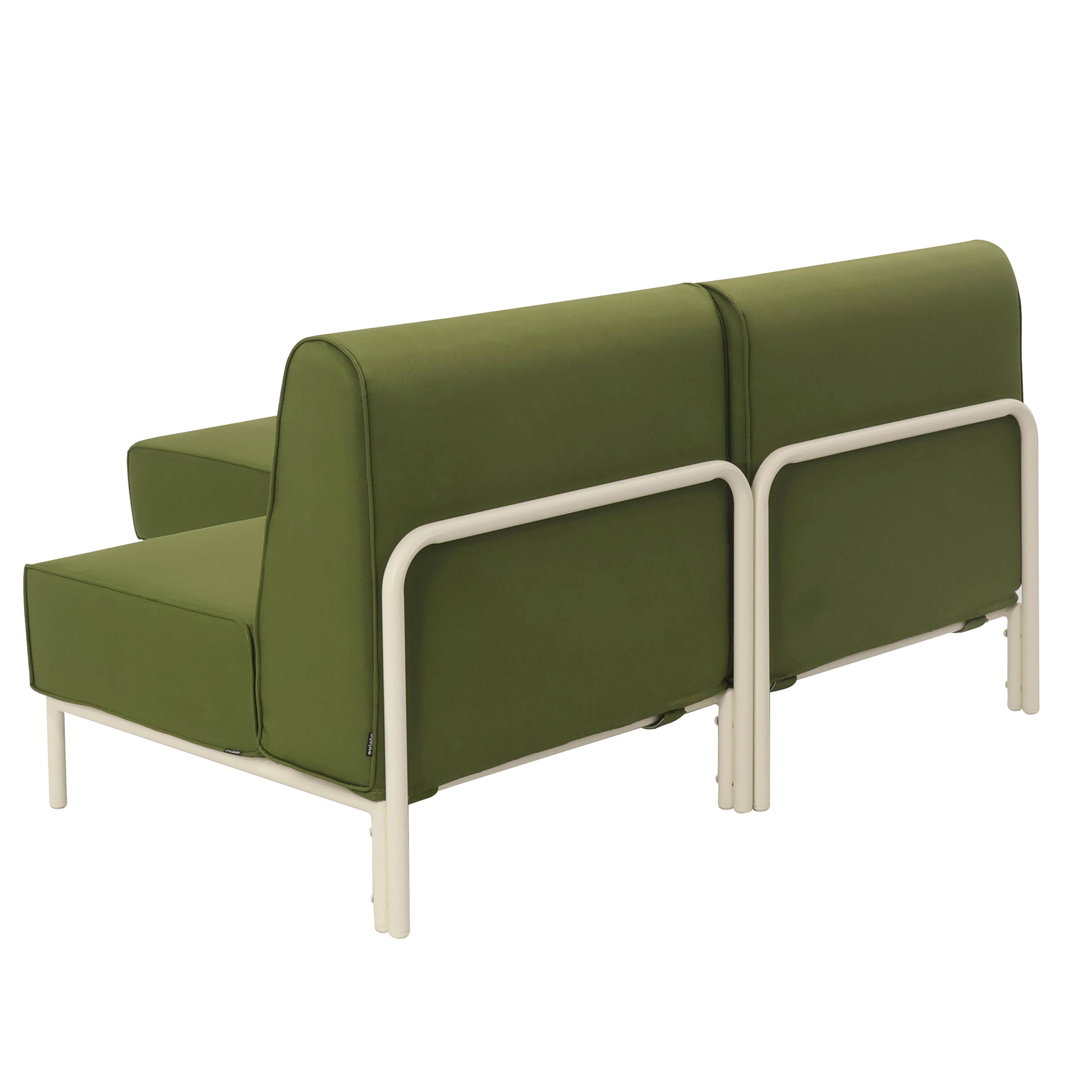 Oviala - Salon de jardin bas modulable uni 2 places vert kaki Patio - Oviala - Image 5
