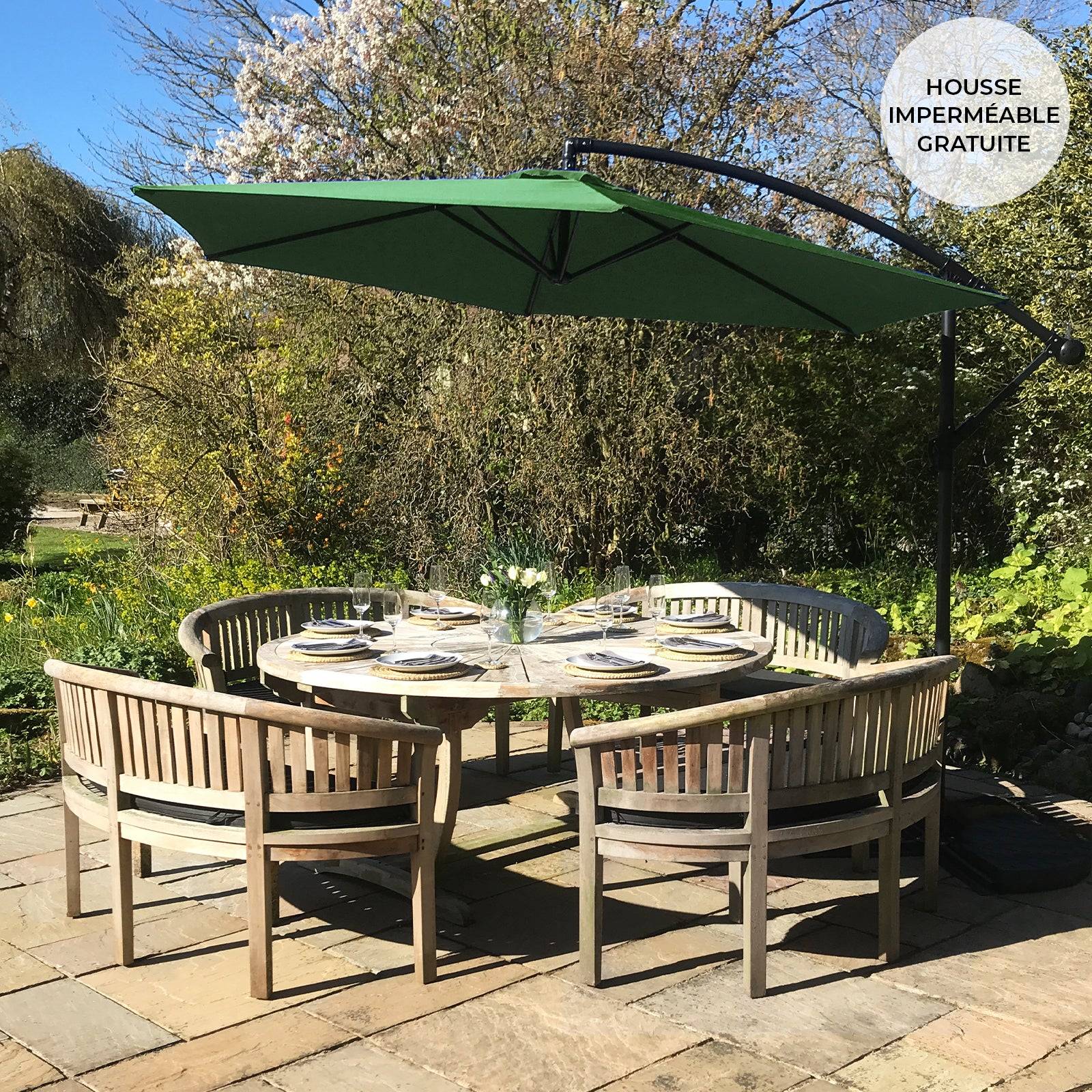 Monstershop - Parasol Cantilever Vert 3m x 3m x 2.5m - Image 2