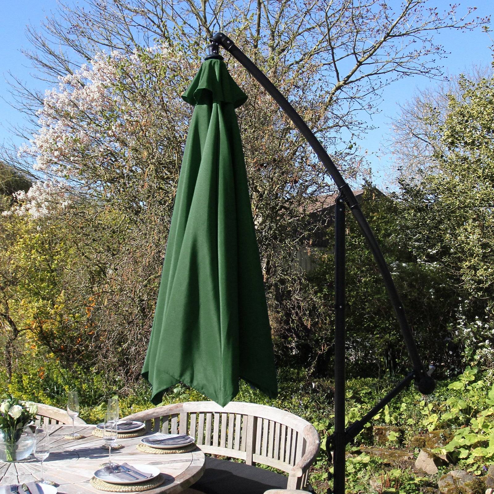 Monstershop - Parasol Cantilever Vert 3m x 3m x 2.5m - Image 3