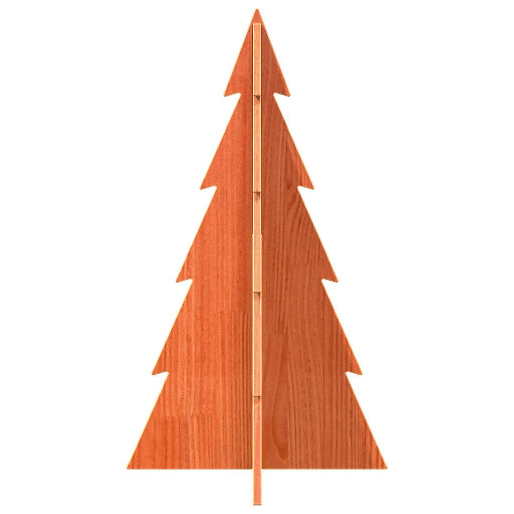 Sapin de Noël en Bois Pin Massif Décoration Rustique Intérieur Brun 80 cm – ComfortXL Outdoor Living - Image 3