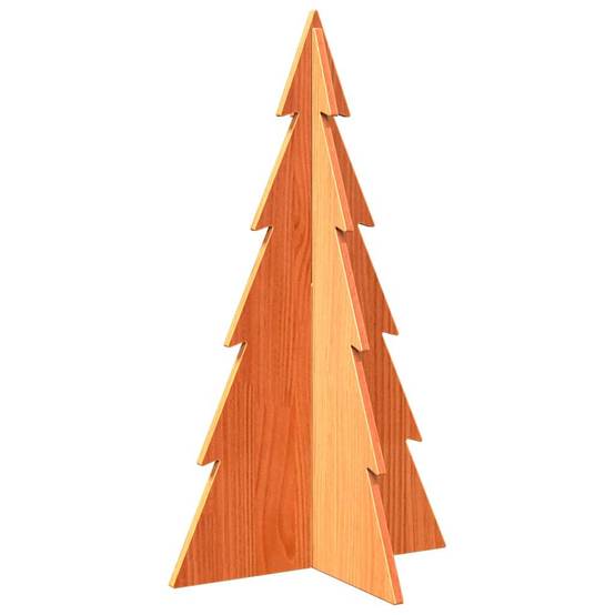 Sapin de Noël en Bois Pin Massif Décoration Rustique Intérieur Brun 80 cm – ComfortXL Outdoor Living - Image 5