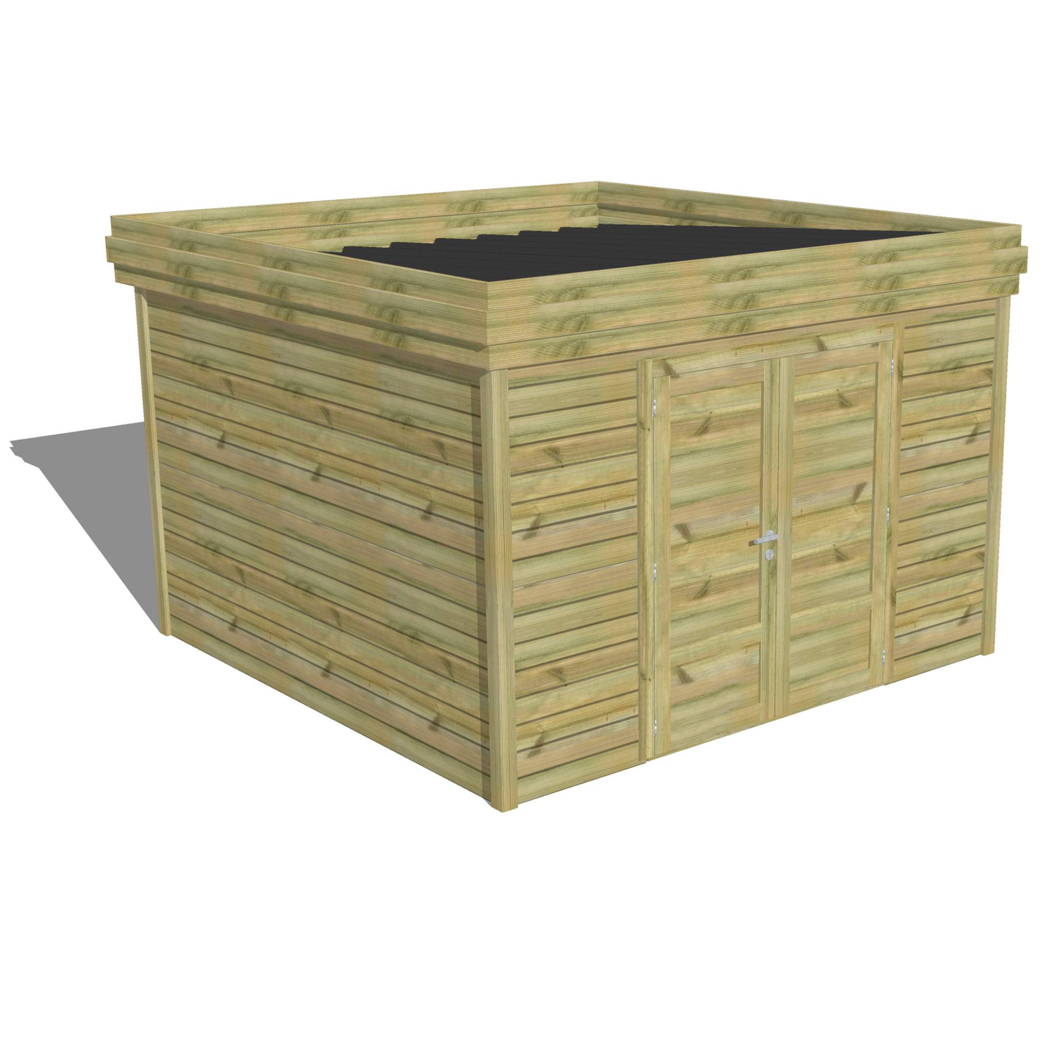 Abri Français - ABRI DE JARDIN bois Pin traité autoclave 27mm - 3,44x3,44m / 12m2 - Bac acier - Abri Français - Image 1