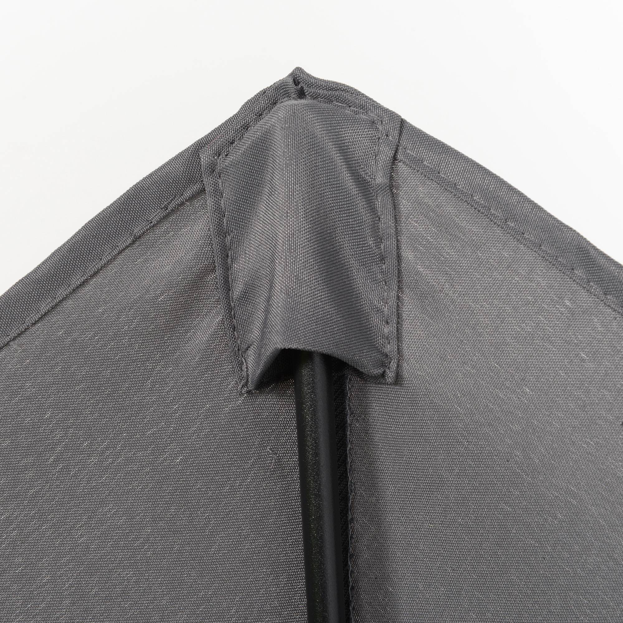 Parasol d'extérieur avec toit ventilé et mât en aluminium détachable pour jardin et terrasse, gris foncé - Image 10