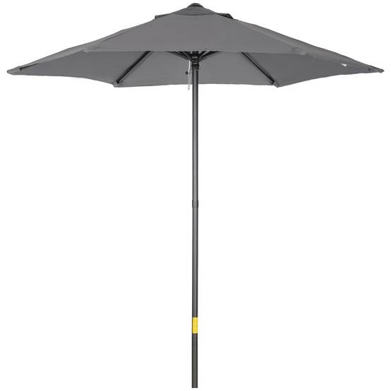 Parasol d'extérieur avec toit ventilé et mât en aluminium détachable pour jardin et terrasse, gris foncé - Image 1
