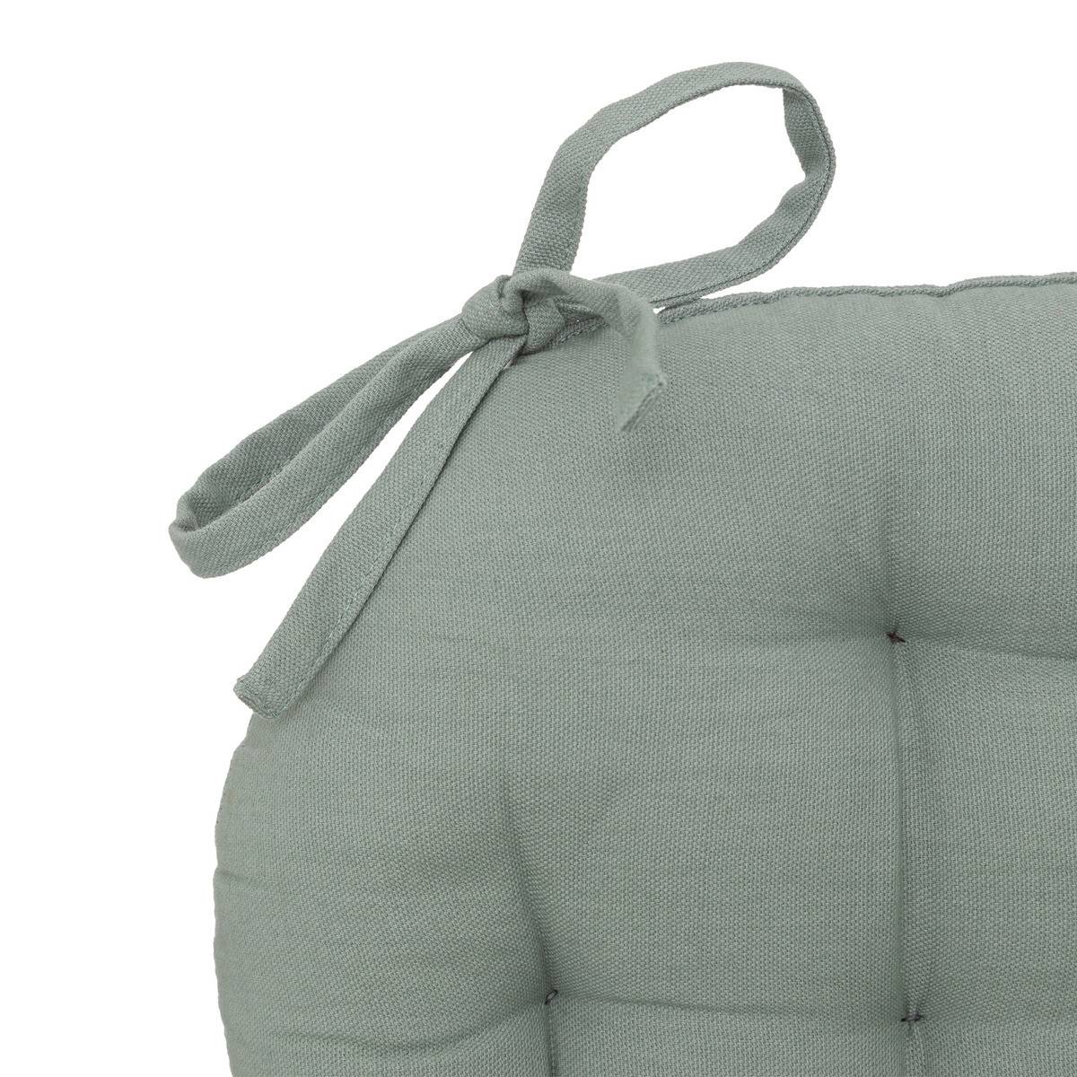 Lot de 2 Galettes de chaise en Coton Vert Céladon D 38 cm - Image 2