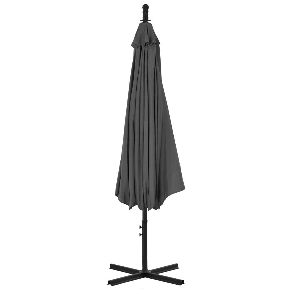 Helloshop26 - Parasol meuble de jardin en porte-à-faux avec poteau acier 300 cm anthracite - Image 4