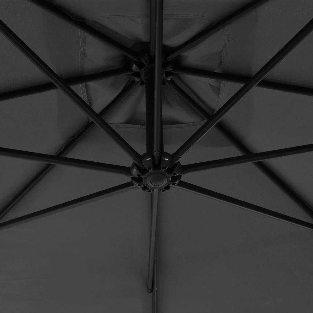 Helloshop26 - Parasol meuble de jardin en porte-à-faux avec poteau acier 300 cm anthracite - Image 6