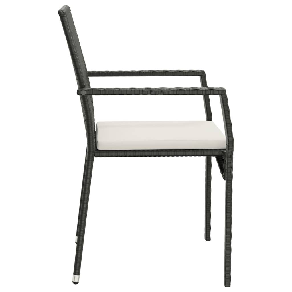 Chaise bois composite 4 places rotin noir  59 x 53,5 x 88 cm  - Prolenta premium  p3117.0 - Image 6
