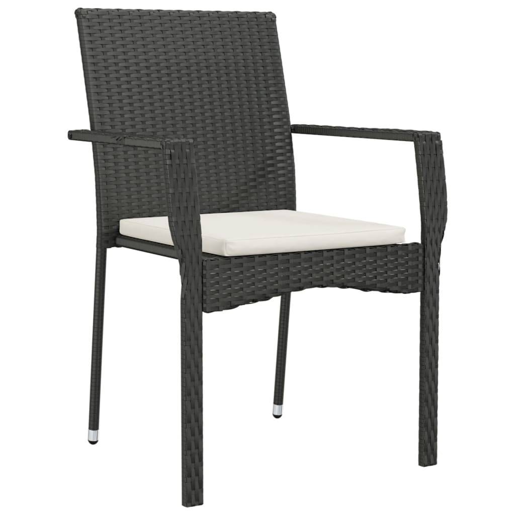 Chaise bois composite 4 places rotin noir 59 x 53,5 x 88 cm - Prolenta premium p3117.0 - Image 3