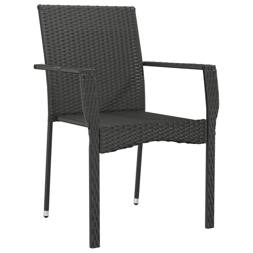 Chaise bois composite 4 places rotin noir 59 x 53,5 x 88 cm - Prolenta premium p3117.0 - Image 4