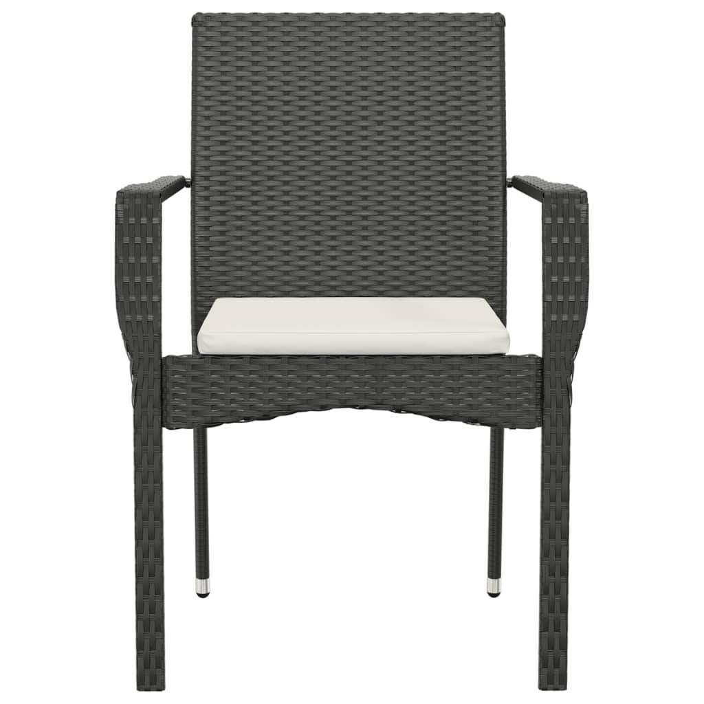 Chaise bois composite 4 places rotin noir 59 x 53,5 x 88 cm - Prolenta premium p3117.0 - Image 5