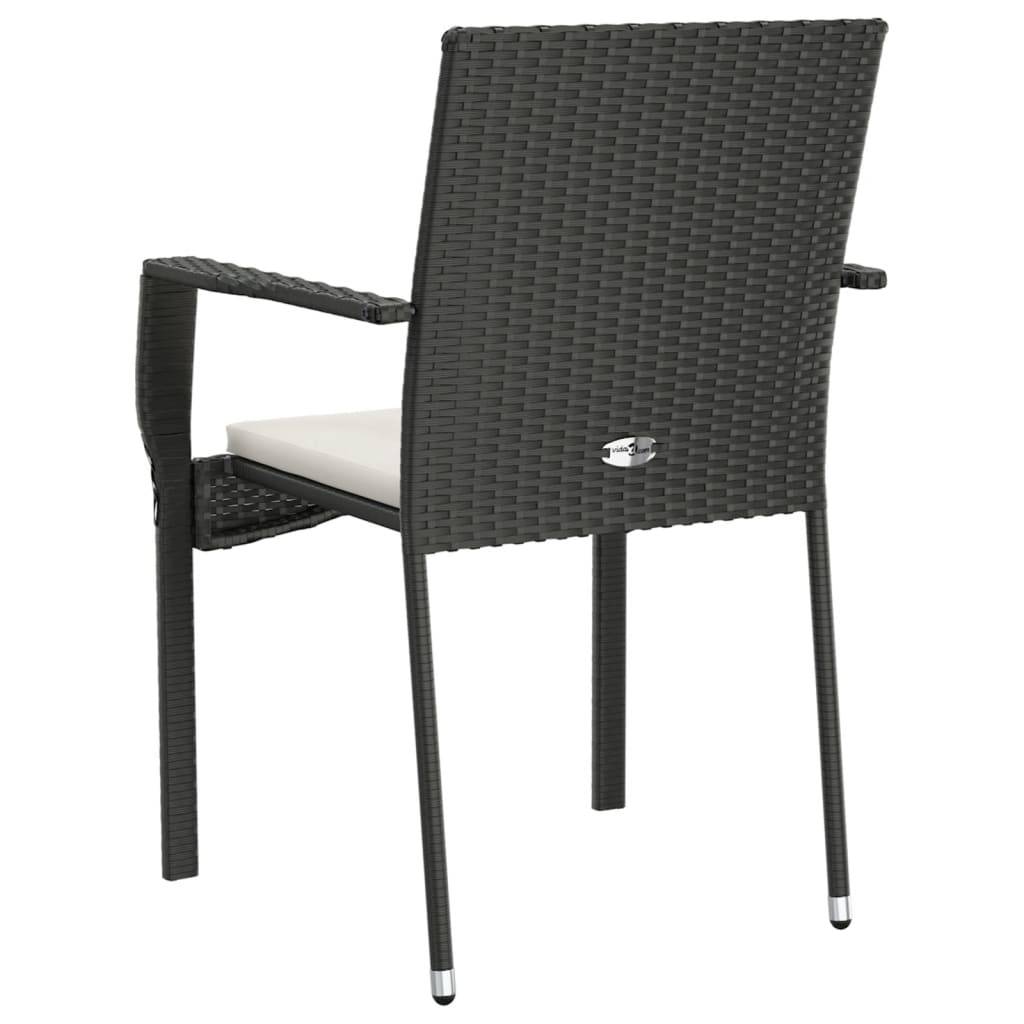 Chaise bois composite 4 places rotin noir 59 x 53,5 x 88 cm - Prolenta premium p3117.0 - Image 7