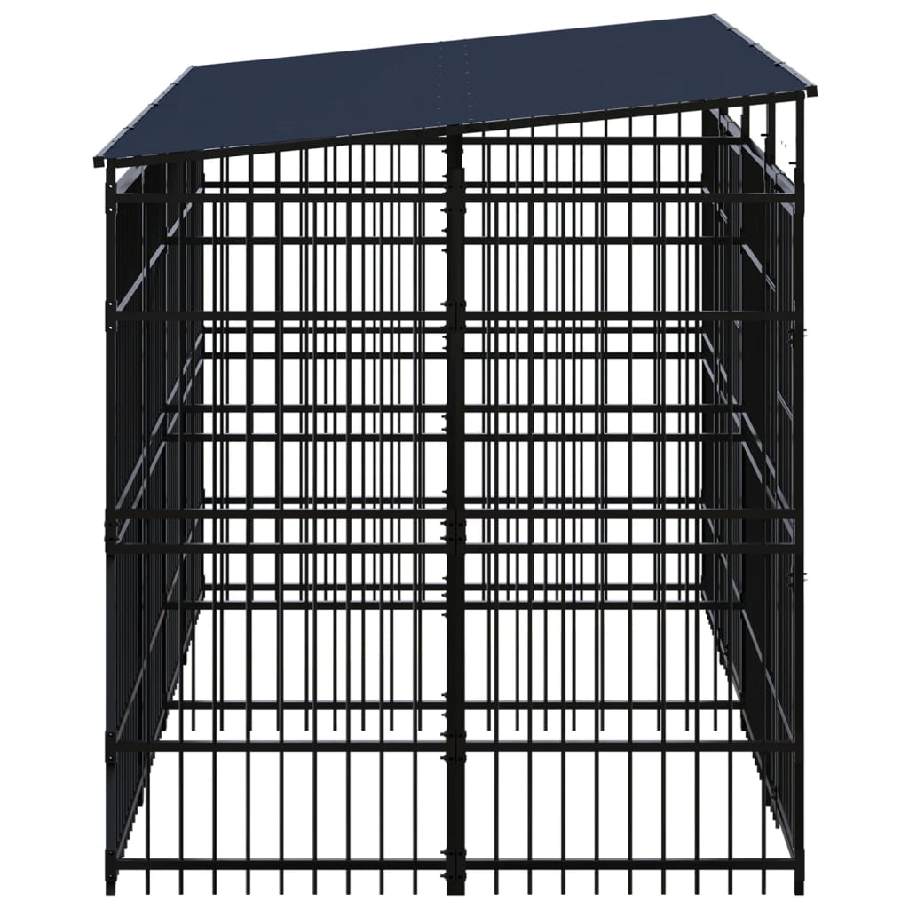 Vidaxl - Chenil d'extérieur avec toit pour chiens Acier 7,37 m² vidaXL 3098014 - Image 3