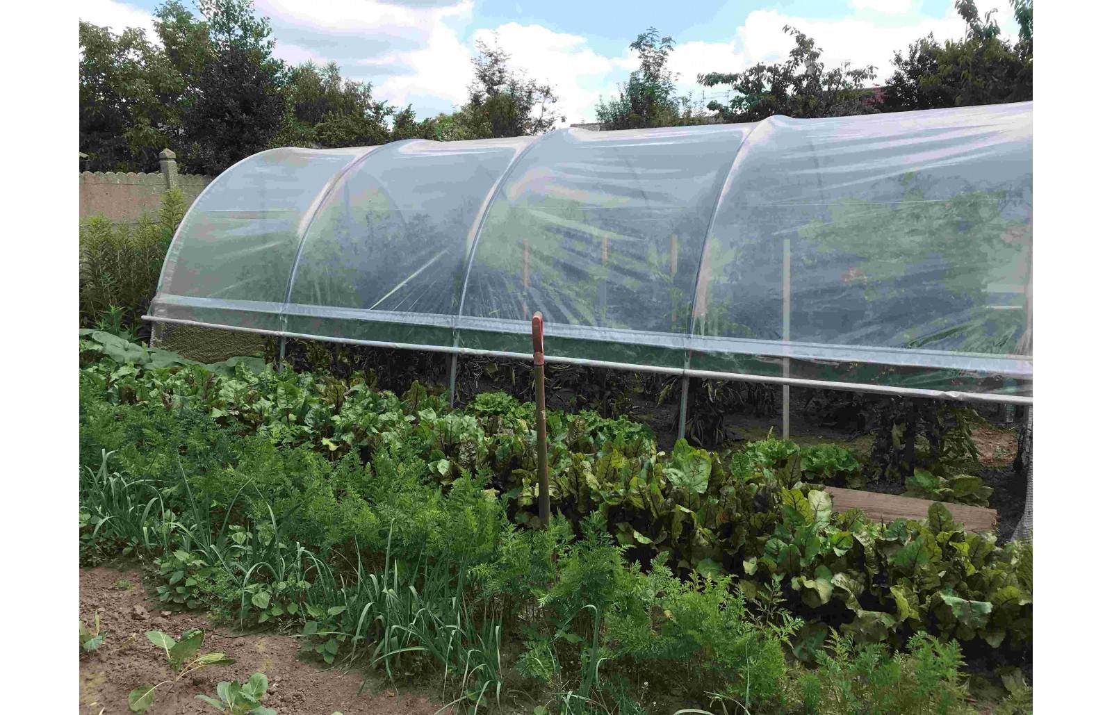 Serre tunnel de jardin - 22m² -  3,7 x 6 m - pieds arrondis - polyéthylène haute densité - aérations latérales - LES SERRES TONNEAU - Image 4