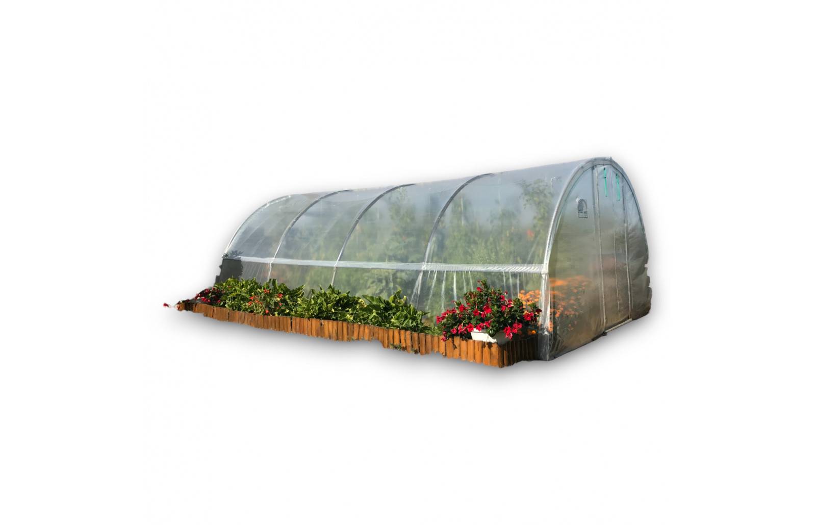 Serre tunnel de jardin - 22m² - 3,7 x 6 m - pieds arrondis - polyéthylène haute densité - aérations latérales - LES SERRES TONNEAU - Image 2