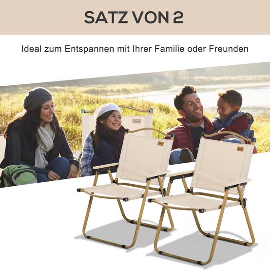 Lot de 2 chaises de camping pliantes acier kaki 54 x 59 x 78 cm - PANGIVO - Image 6