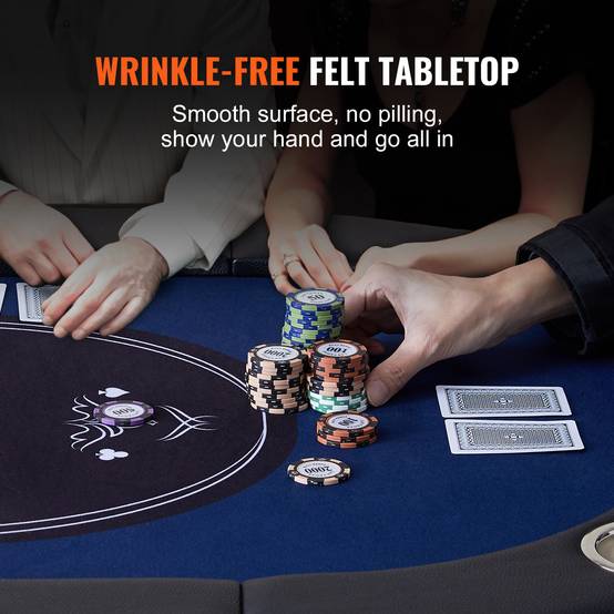 Vevor - VEVOR Table poker pliable 183 cm, 8 joueurs. Rails rembourrés, porte-gobelets. - Image 5